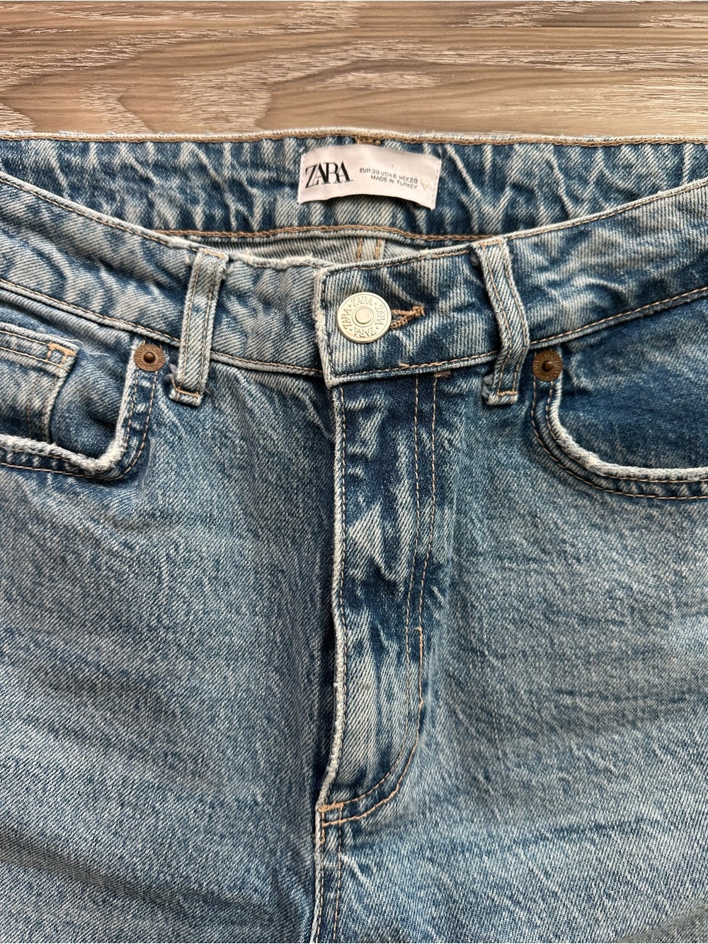 Zara Light Blue High-Rise Mom Jeans - Picture 5 of 6